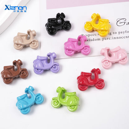 Painted Scooter Acrylic Beads 19mm Glossy Cartoon Colorful 50pcs 14