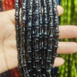 Transparent Bamboo Shape Glass Beads 6x12mm Glossy Finish 5 Strands 14