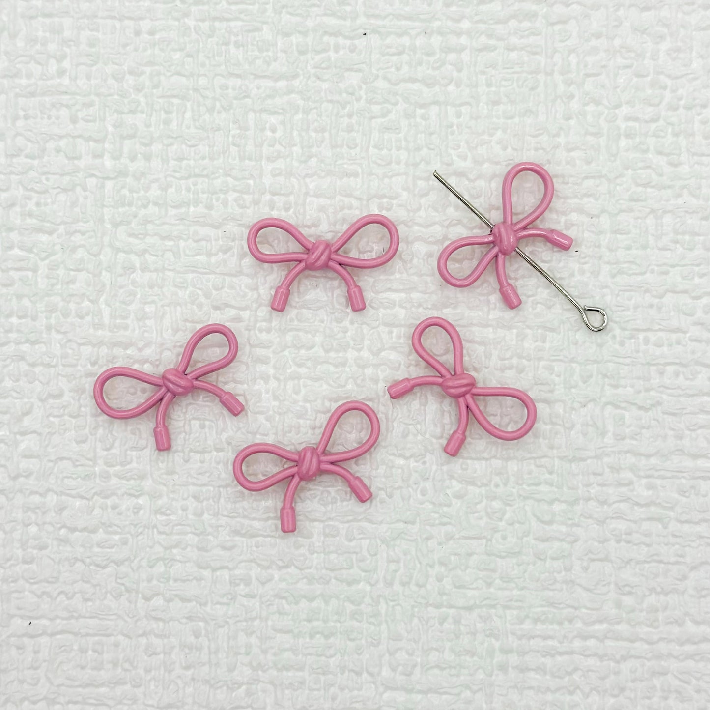 Hollow Bow Metal Beads 13x12mm Glossy Baking Painted Alloy 20pcs 16
