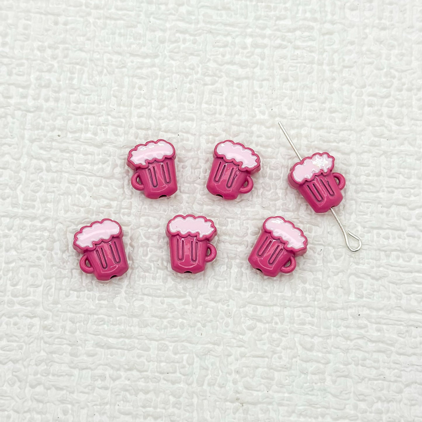 Beer Cup Metal Beads 11mm Hand Painted Enamel Alloy 10pcs 16