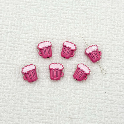Beer Cup Metal Beads 11mm Hand Painted Enamel Alloy 10pcs 16