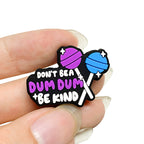 Silicone Focal Beads Cartoon Simulation Lollipop Be Kind Text 20pcs 5