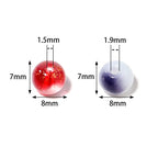 Transparent Round Glass Beads 8mm Color Plated Mixed Colors 50pcs 3