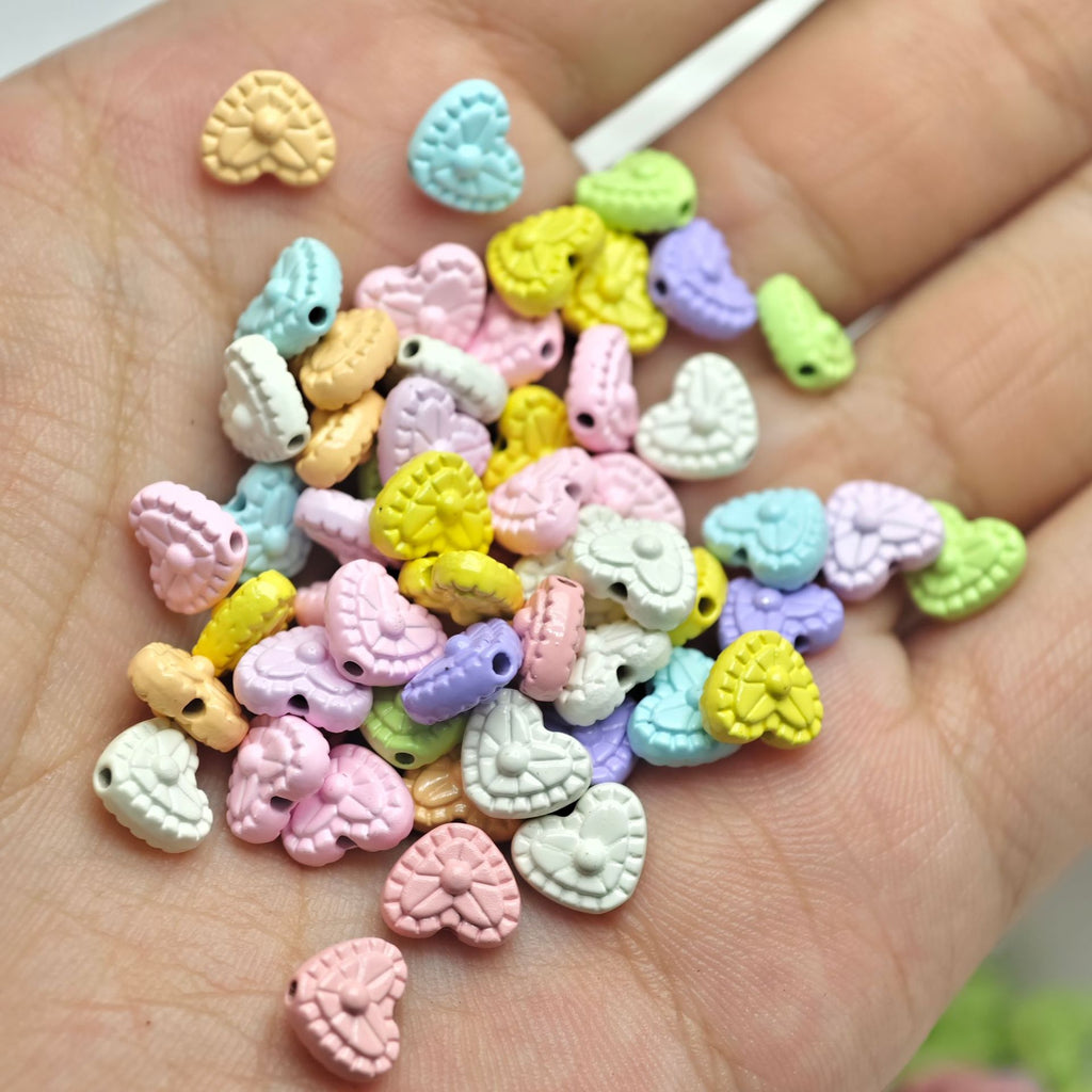 Heart Metal Beads 8mm Baking Painted Lace Zinc Alloy 30pcs 3