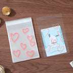 Self Adhesive OPP Bags Hollow Heart Pattern 8x10cm 200pcs 4
