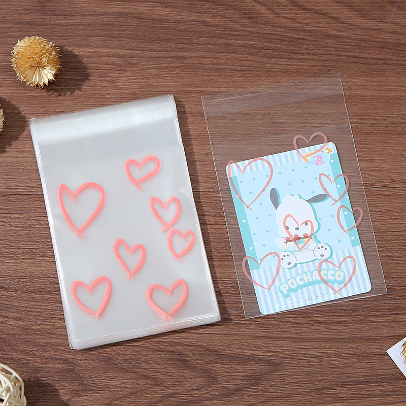 Self Adhesive OPP Bags Hollow Heart Pattern 8x10cm 200pcs 4