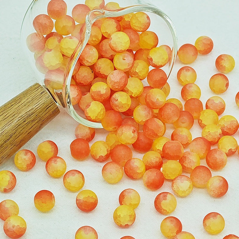 Frosted Round Glass Beads 10mm Matte Mixed Colors 50pcs 8