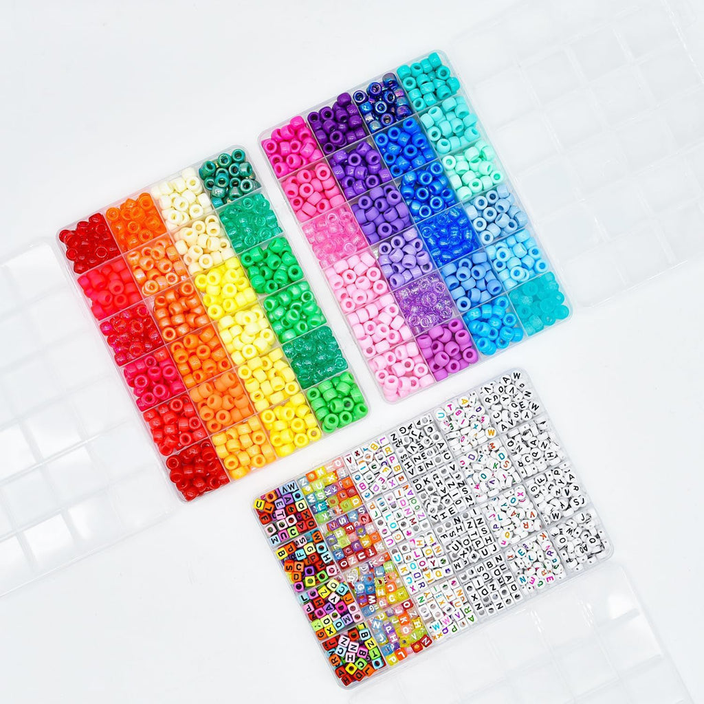 Pony Beads Acrylic 1200pcs Multicolor Letter Cube Mix 1 Box 2