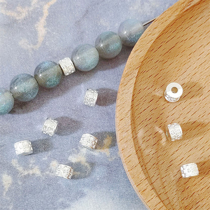 Alloy Barrel Spacer Beads 6mm Patterned Tibetan Style 100pcs 4