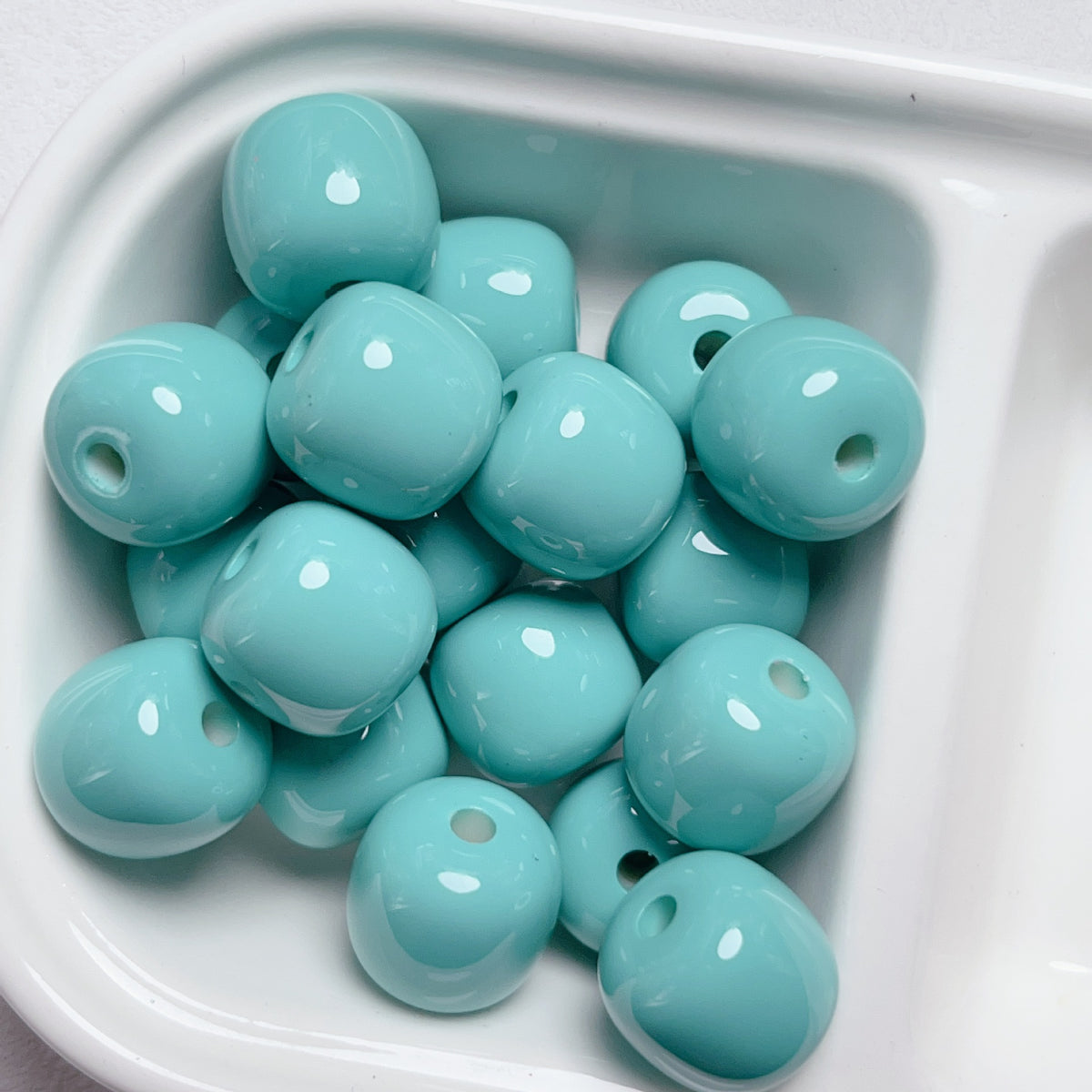 Painted Chubby Acrylic Beads 16mm Glossy Bright Colors 10pcs 6