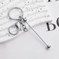 Beadable Keychain Metal Slender Shaft Polished Ball Lobster Clasp 8