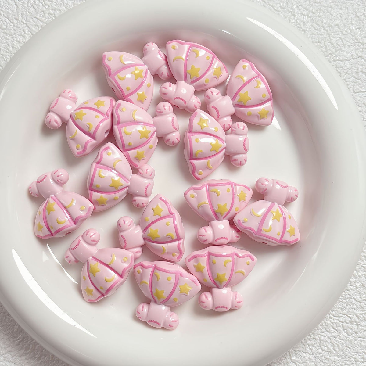 Painted Dress Acrylic Beads 26mm Colorful Assorted 5pcs 2