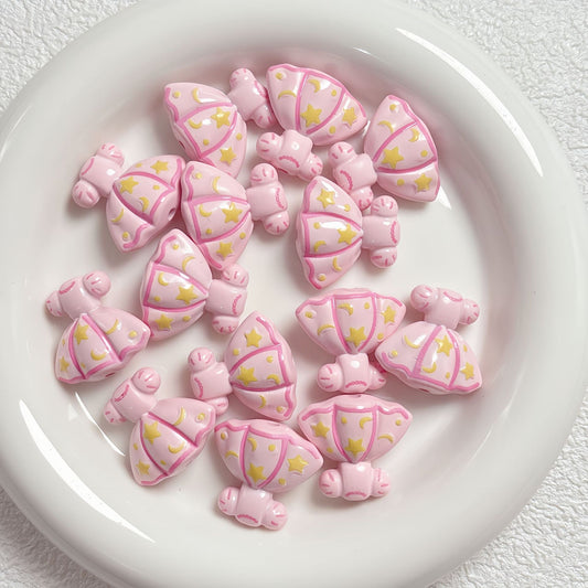 Painted Dress Acrylic Beads 26mm Colorful Assorted 5pcs 2