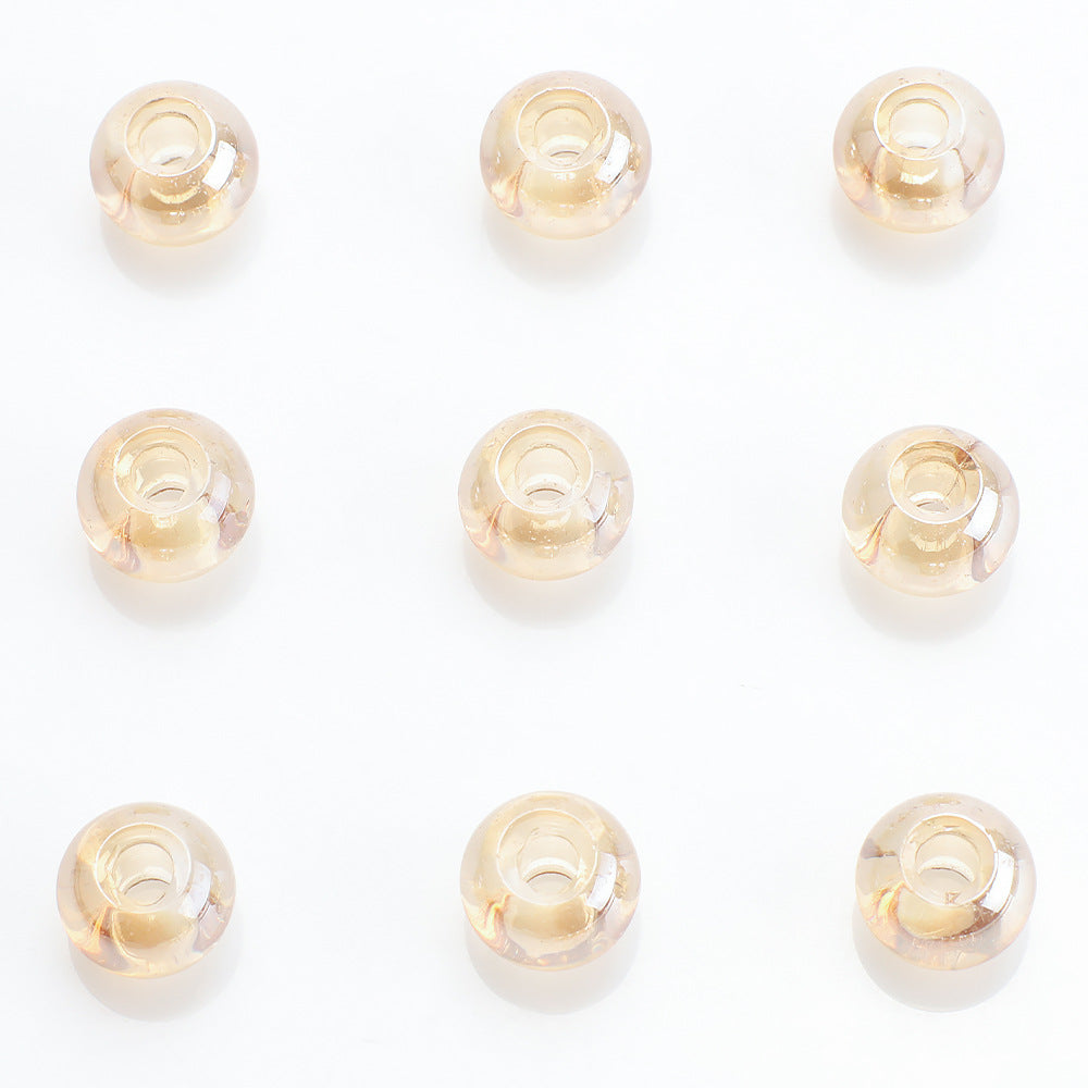 Glass Smooth Spacer Beads 8mm 10mm Large Hole Electroplated 50pcs 14