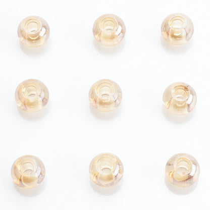 Glass Smooth Spacer Beads 8mm 10mm Large Hole Electroplated 50pcs 14