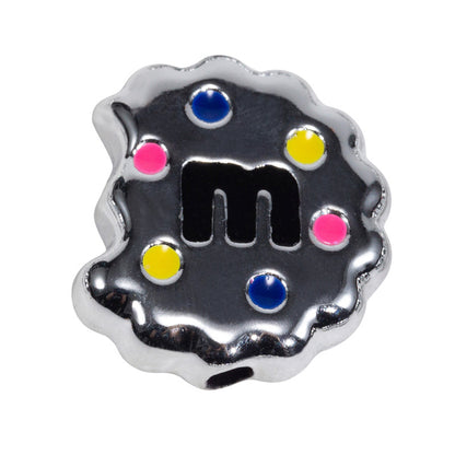 Hand Painted Bitten Cookie Acrylic Beads 22mm Enamel Glossy 10pcs 41