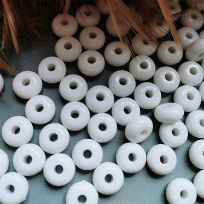 Acrylic Spacer Beads 10mm 6mm Glossy Black And White 100pcs