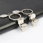 Mini Toilet Keychain Zinc Alloy Metal Silver Hinged Lid