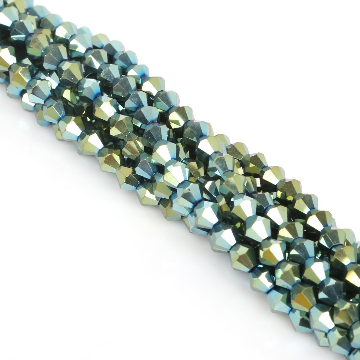 Electroplated Faceted Glass Beads 6mm Transparent Mixed Colors 45pcs 31