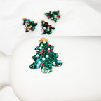 Polymer Clay Christmas Tree Rhinestone Beads 27mm Pre-Lit 2pcs
