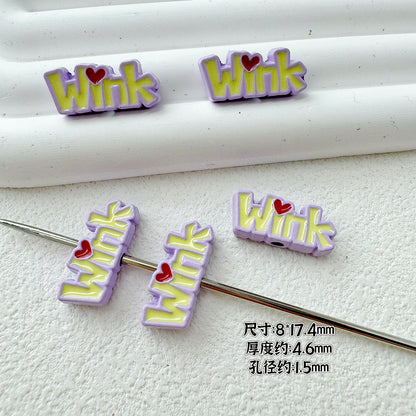 Crown and Wink Metal Beads 13mm Glossy Pastel Painted Alloy 10pcs 13