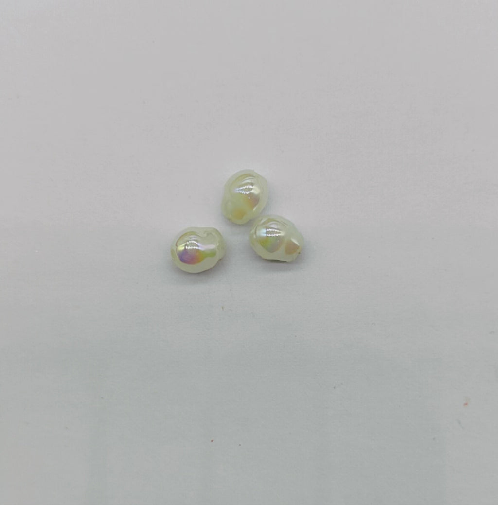 Plating Colorful Imitation Pearl Acrylic Beads 8mm 100pcs 6