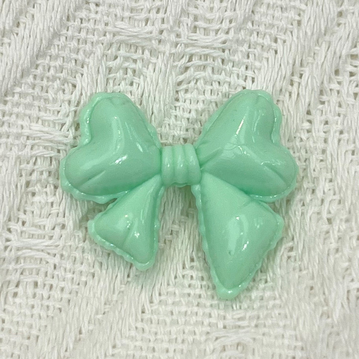 Hand Painted Balloon Bow Acrylic Beads 33mm Solid Color 10pcs 13