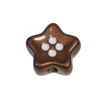 Plating Star and Heart Button Acrylic Beads 11mm Assorted Colors 50pcs 24