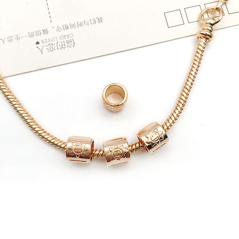 Large Hole Metal Beads Antique KC Gold Alloy Symbols 30pcs 7