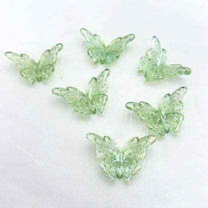 Transparent Butterfly Acrylic Beads 22x33mm Vertical Hole 1pc 8