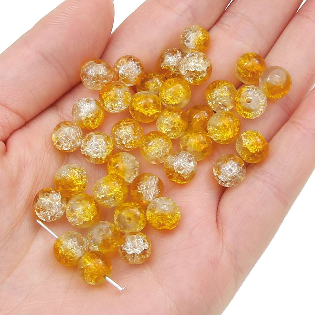 Crackle Round Glass Beads 10mm Assorted Colors 40pcs 23