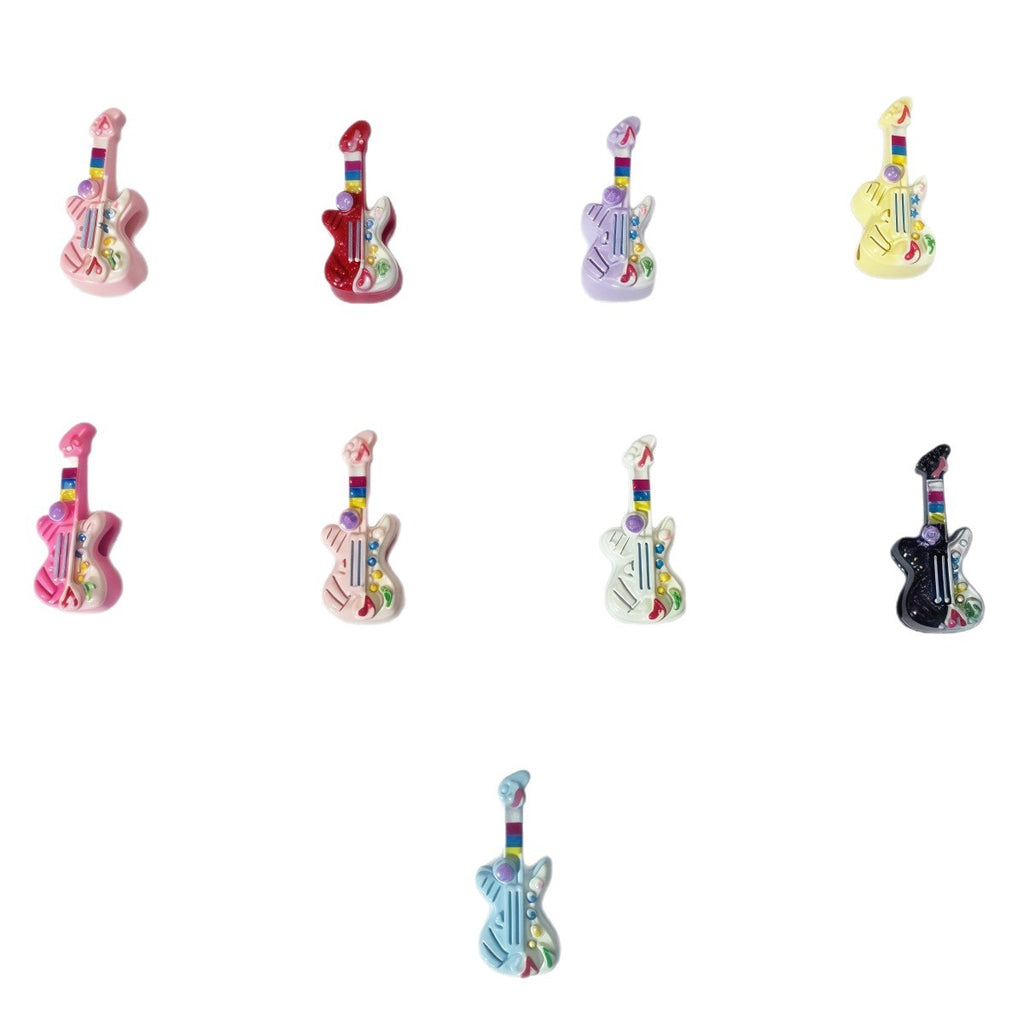 Guitar Metal Beads 17mm Punk Style 3D Enamel Alloy 10pcs 5