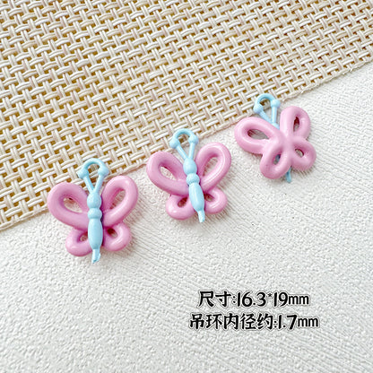 Butterfly Painted Metal Beads Decorative Alloy 10pcs 8