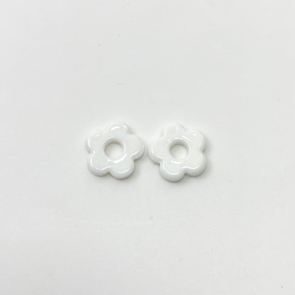 Lampwork Glass Beads Five Petal Flower 15mm Solid Color 10pcs 2