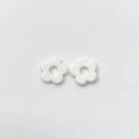 Lampwork Glass Beads Five Petal Flower 15mm Solid Color 10pcs 2