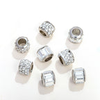 Glass Spacer Beads 9mm White Rhinestone-embedded 100pcs 4