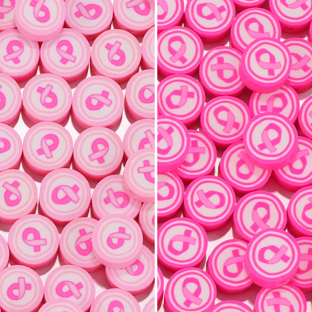 Flat Clay Beads 9mm Ribbon Polymer 100pcs