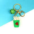 Cartoon Fruit Ice Cream Keychain Metal Gold Hardware Colorful 6