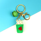 Cartoon Fruit Ice Cream Keychain Metal Gold Hardware Colorful 6