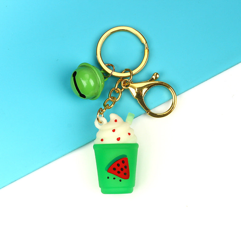 Cartoon Fruit Ice Cream Keychain Metal Gold Hardware Colorful 6