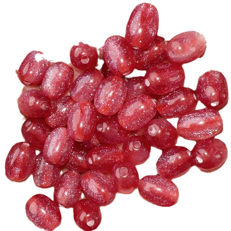 Glitter Oval Resin Beads 8mm 11mm 14mm 18mm Pink Sparkle 30pcs 5