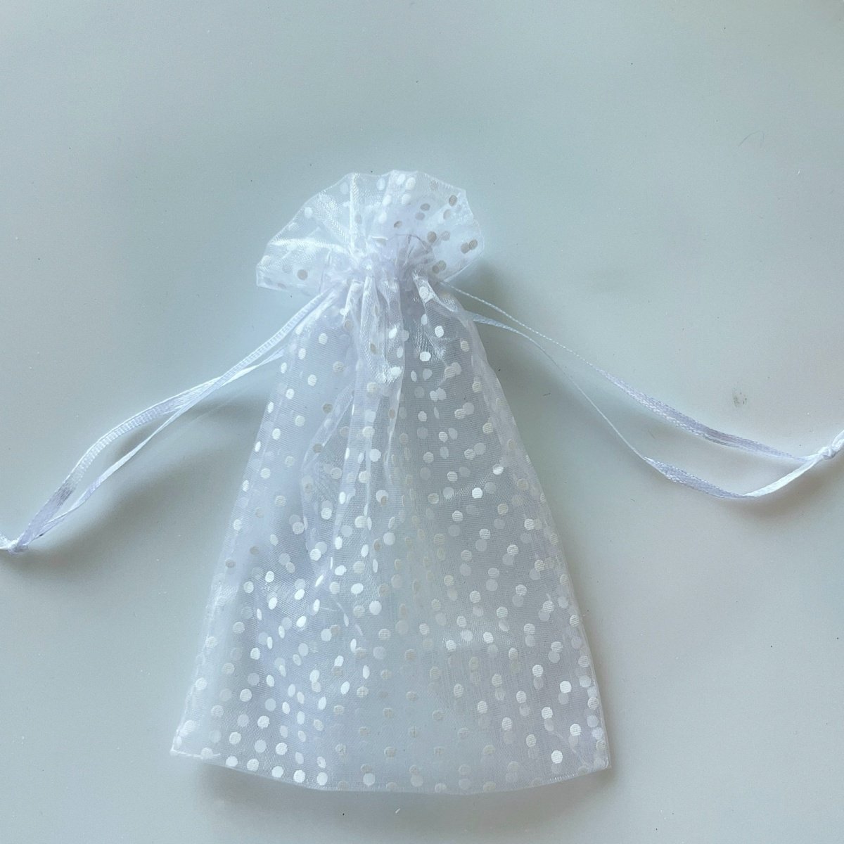 Organza Drawstring Bags White Polka Dot 7.5x10cm 10pcs Colorful 6