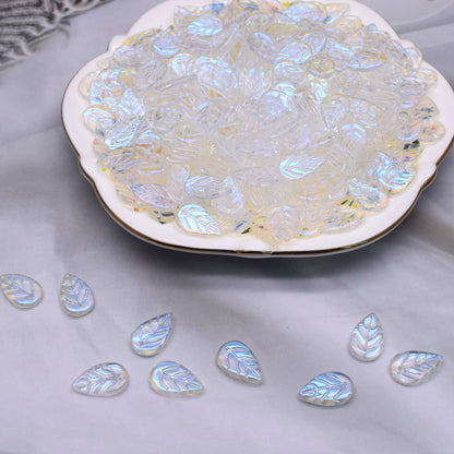 Vintage Czech Glass Leaf Glass Beads 11x18mm 100pcs 9
