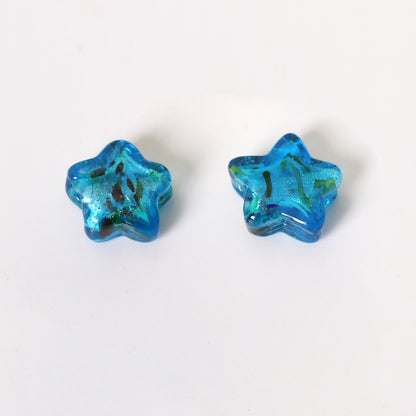Lampwork Glass Beads Star 15mm Vintage Foil Filled 50pcs 10