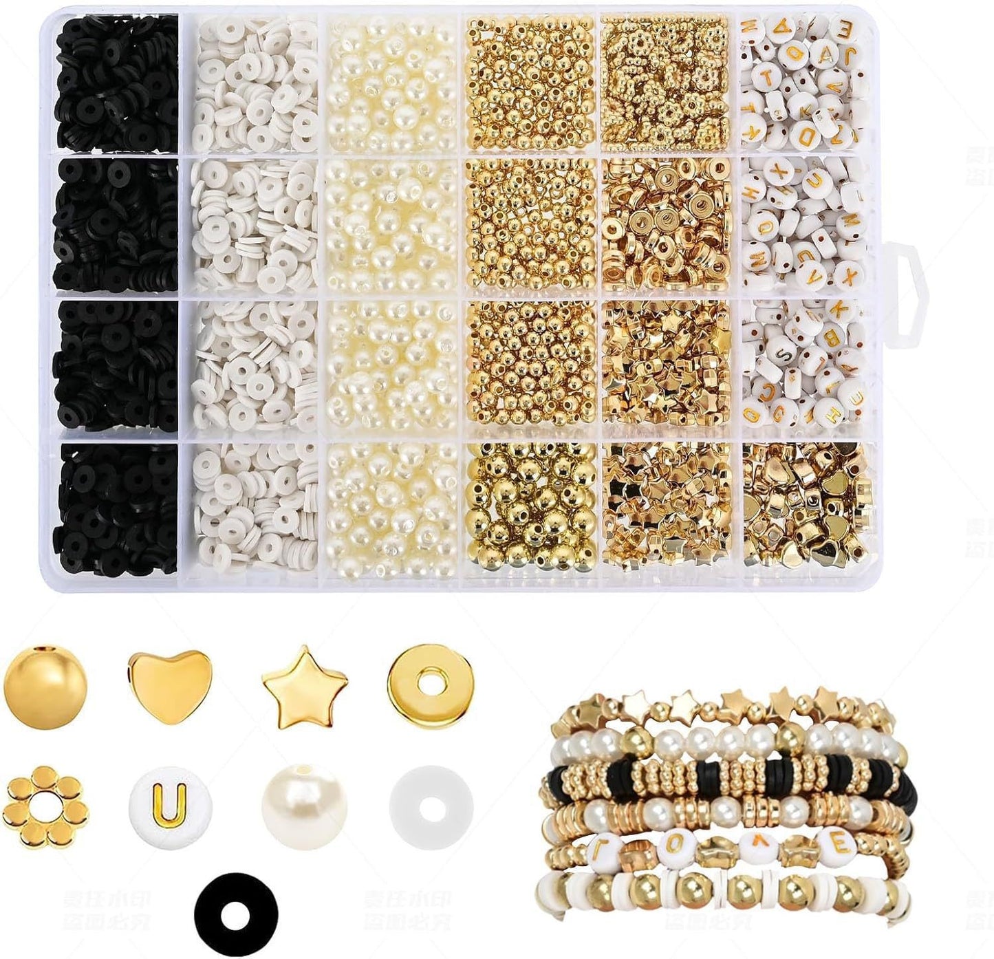 Heishi Clay Beads 6mm Elegant Golden Tone Polymer 1box 13