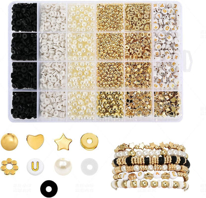Heishi Clay Beads 6mm Elegant Golden Tone Polymer 1box 13