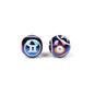 Electroplated Round Glass Beads 10mm Twelve Constellation Blue Silver 5pcs 7
