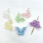 Transparent Butterfly Acrylic Beads 22x33mm Vertical Hole 1pc