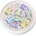 Glow In The Dark Plating Bear Acrylic Beads 24-34mm Two-Color 5pcs 5