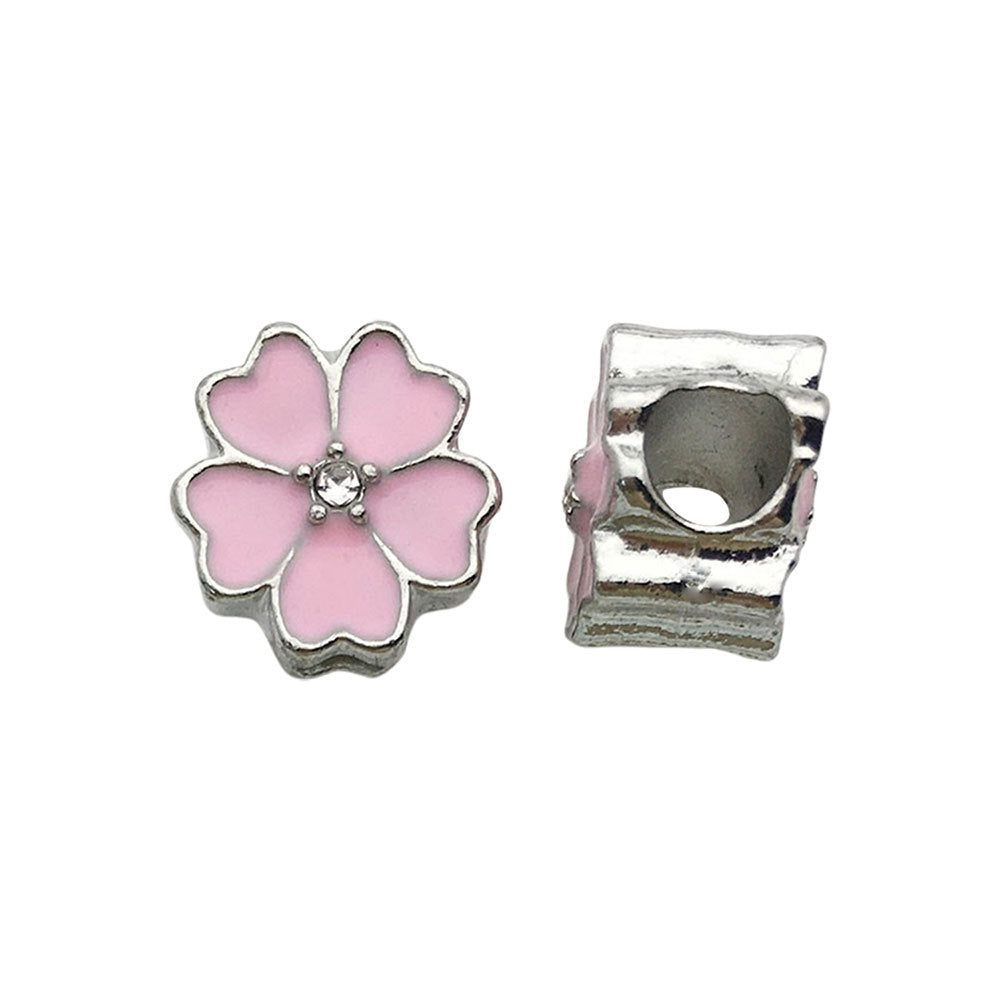 Flower Metal Beads 11mm Colorful Cherry Enamel Zinc Alloy 20pcs 10